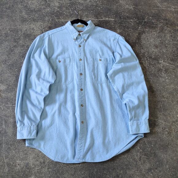 Savile Row Other - Vintage Adirondack Chambray Denim Shirt Mens XL Blue Savile Row Utility Outdoors